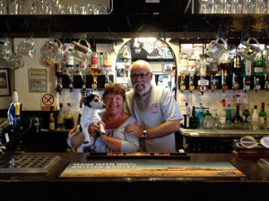 Ruth and Ray at the Farmers' Arms pub at Ffynnongroyw, Flintshire